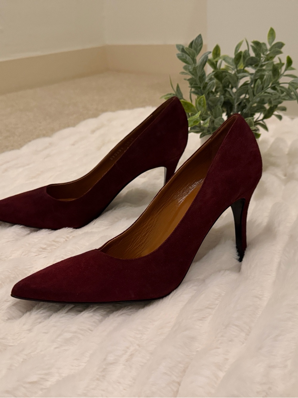 Aquatalia Burgundy Suede Pointed-Toe Pumps Never Worn